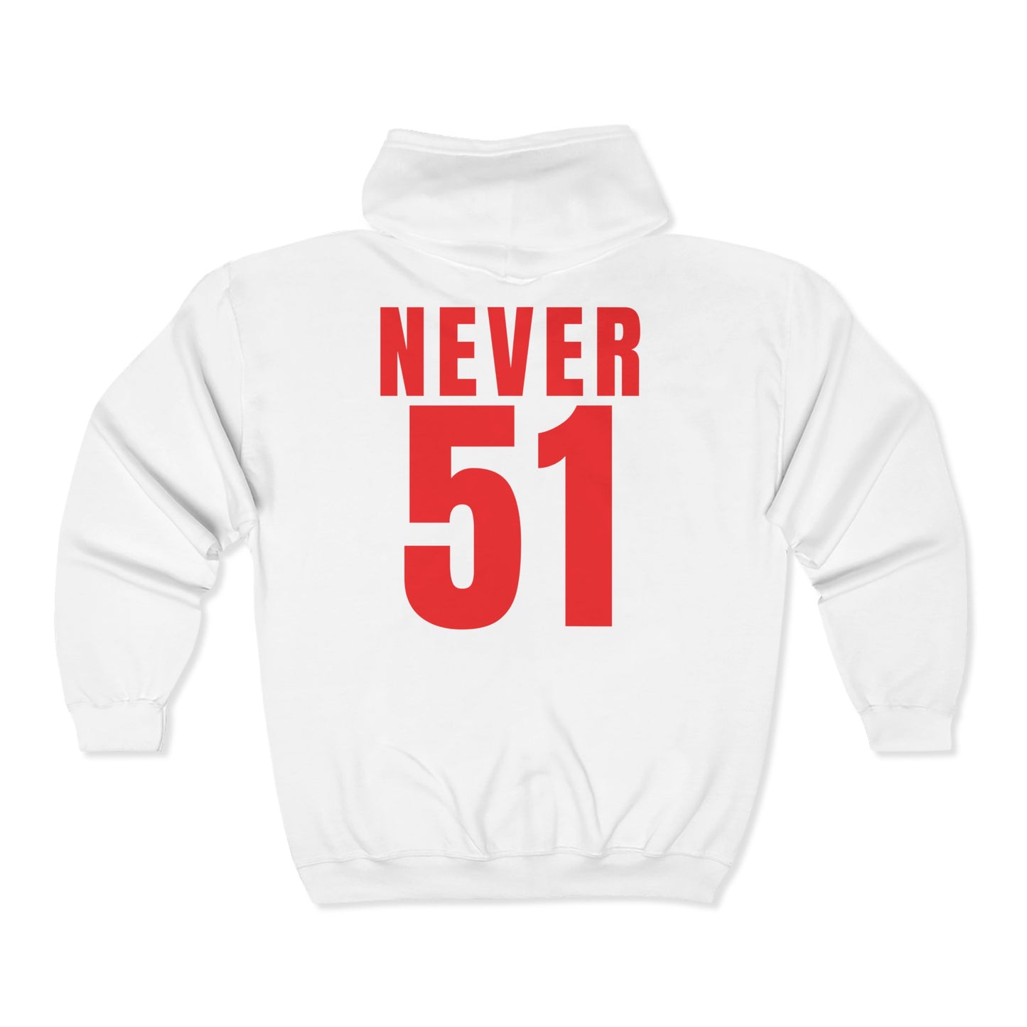 Never51 Full Zip Hoodie (Print on Back)