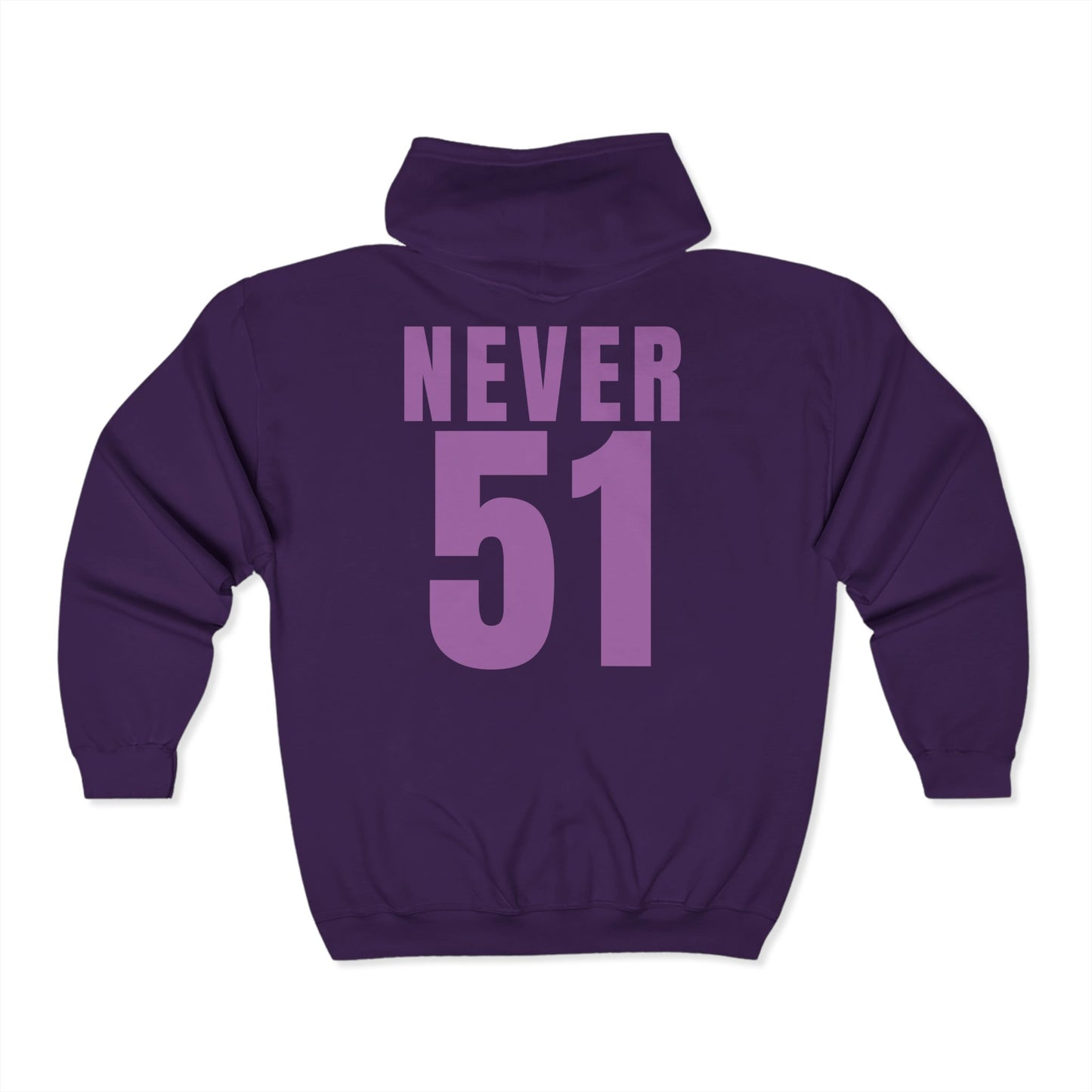 Never51 Full Zip Hoodie (Print on Back)
