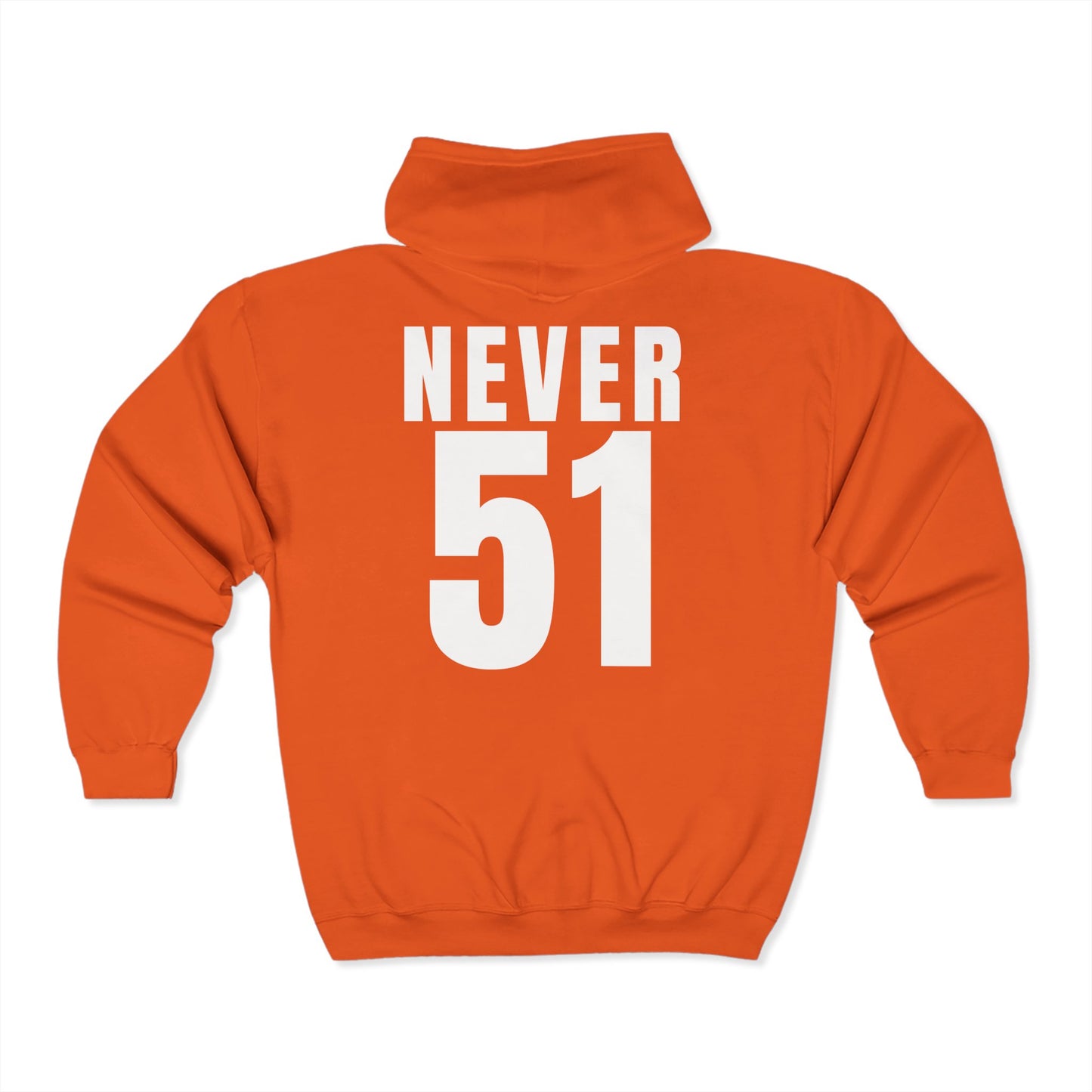 Never51 Full Zip Hoodie (Print on Back)