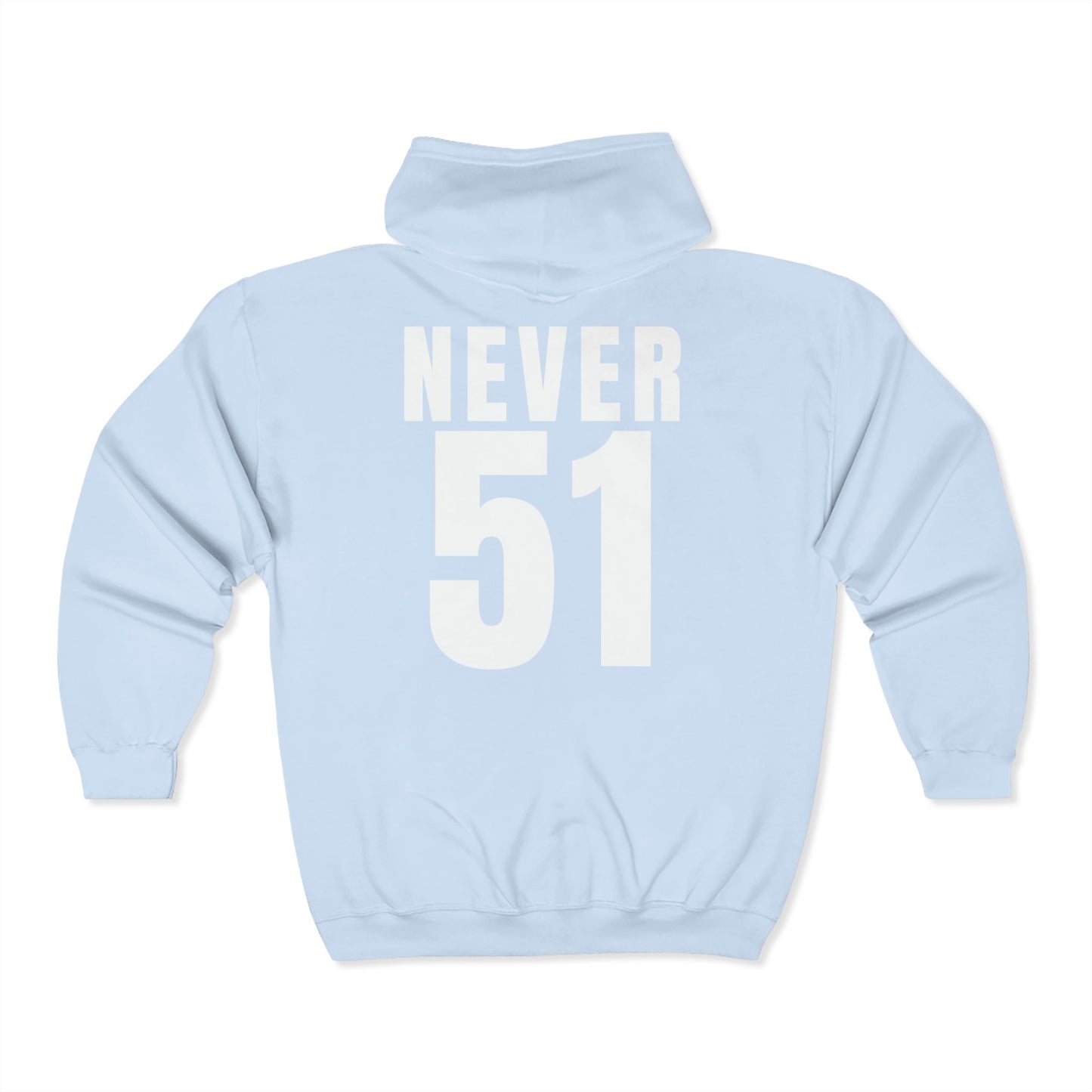 Never51 Full Zip Hoodie (Print on Back)