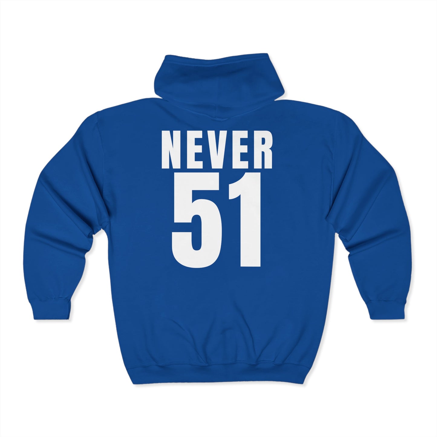 Never51 Full Zip Hoodie (Print on Back)