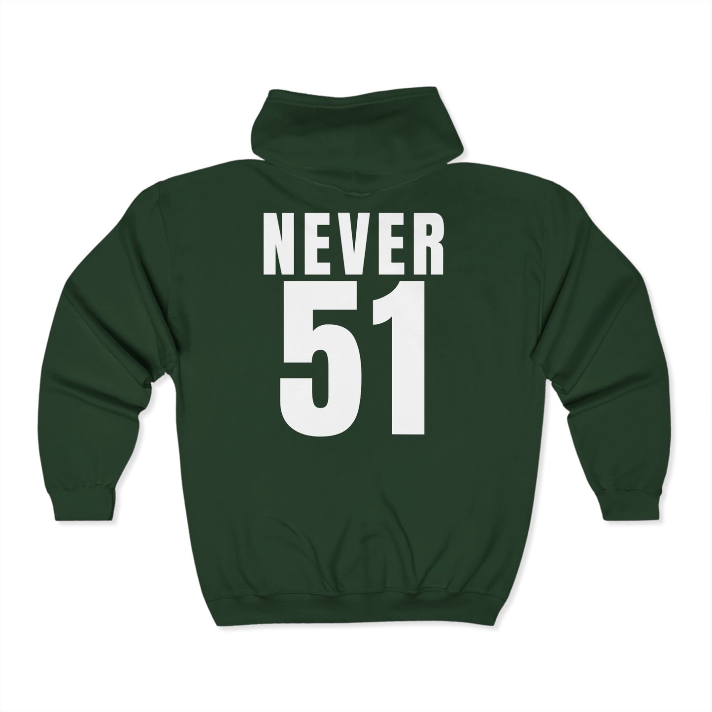 Never51 Full Zip Hoodie (Print on Back)