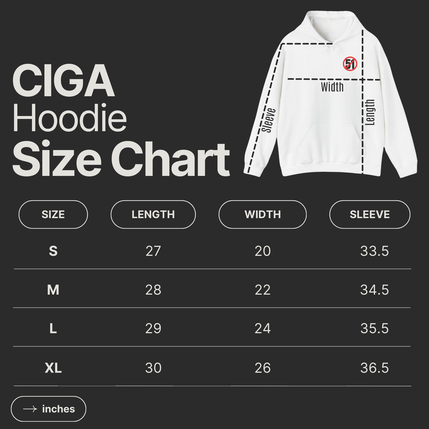 Never51 CIGA Premium Hoodie (Print On Back)