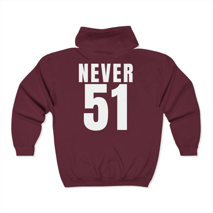 Never51 Full Zip Hoodie (Print on Back)