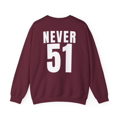 Maple Leaf Never51 Crewneck Sweatshirt (Print on Back)