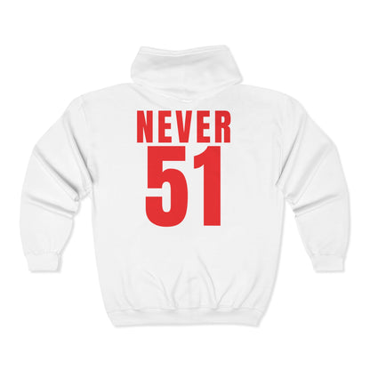 Never51 Full Zip Hoodie (Print on Back)