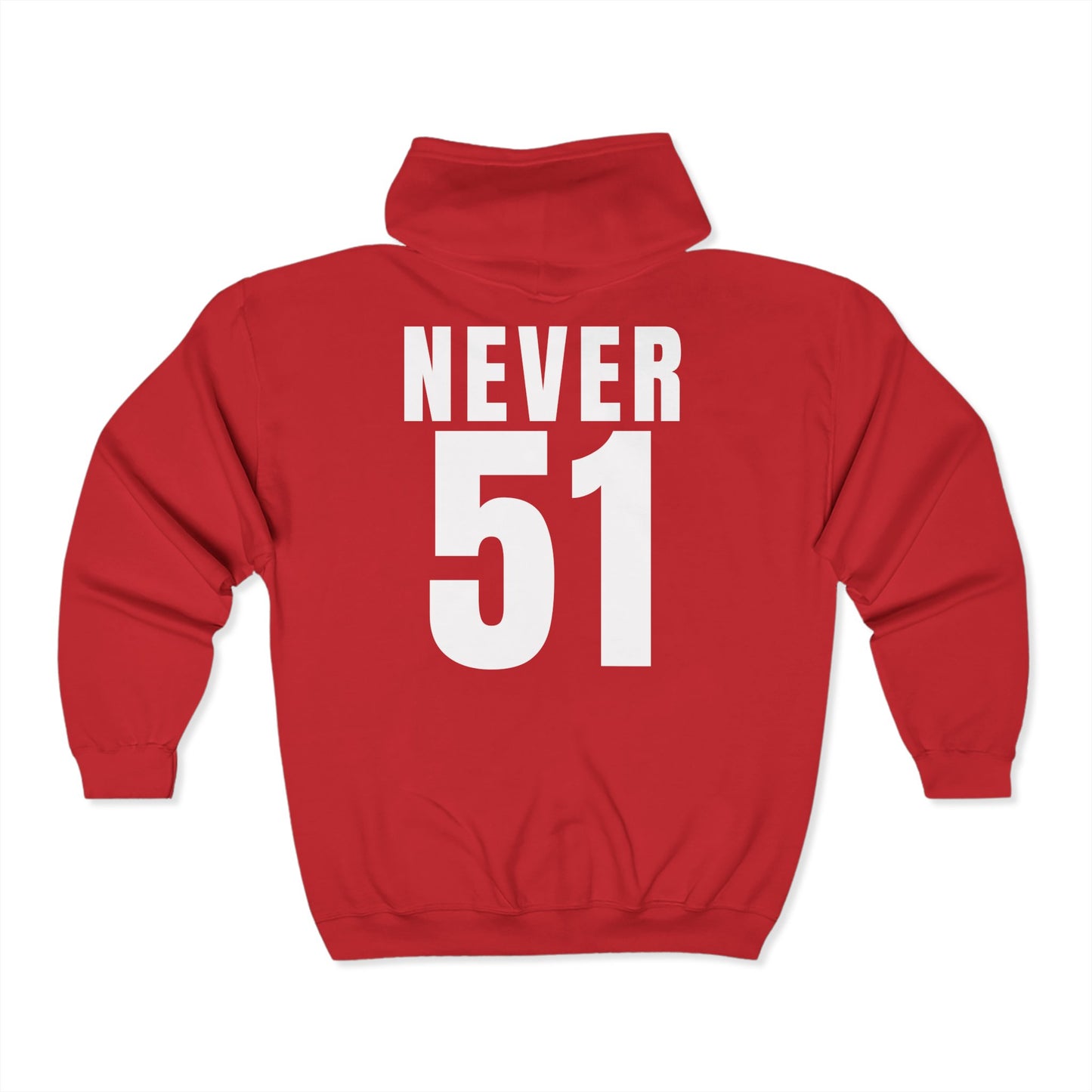 Never51 Full Zip Hoodie (Print on Back)