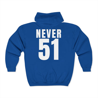 Never51 Full Zip Hoodie (Print on Back)
