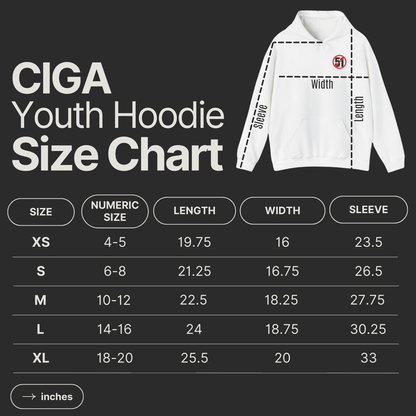Youth Never51 CIGA Premium Hoodie (Print on Back)