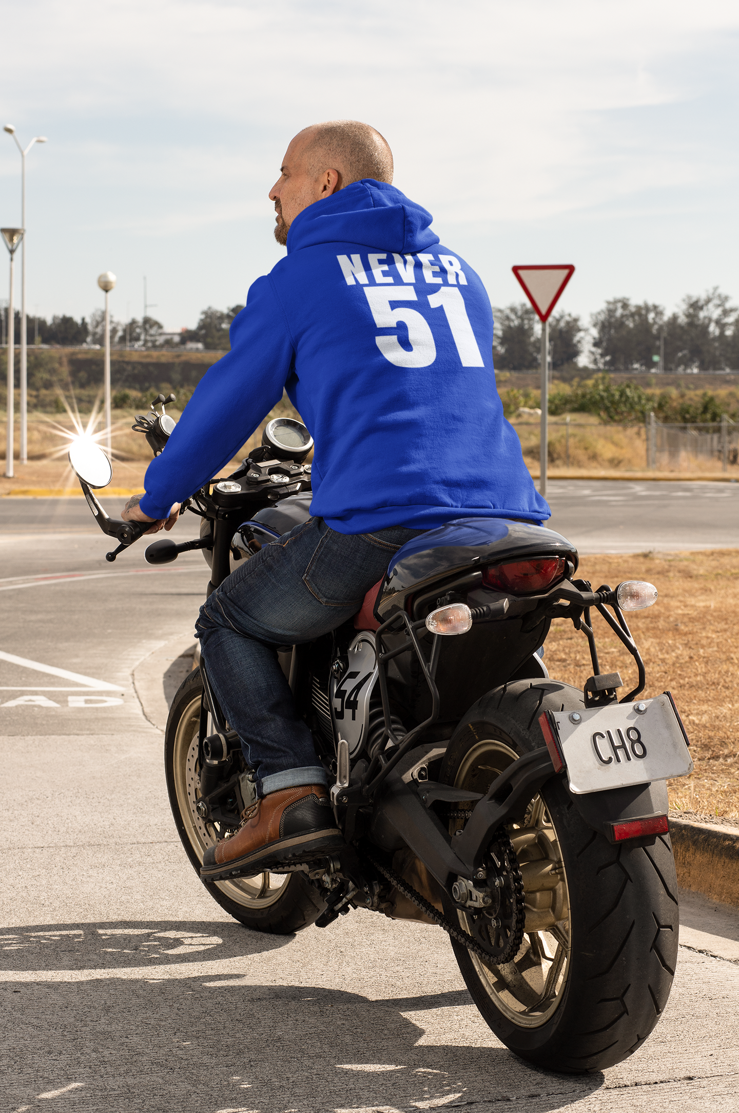Never51 Full Zip Hoodie (Print on Back)